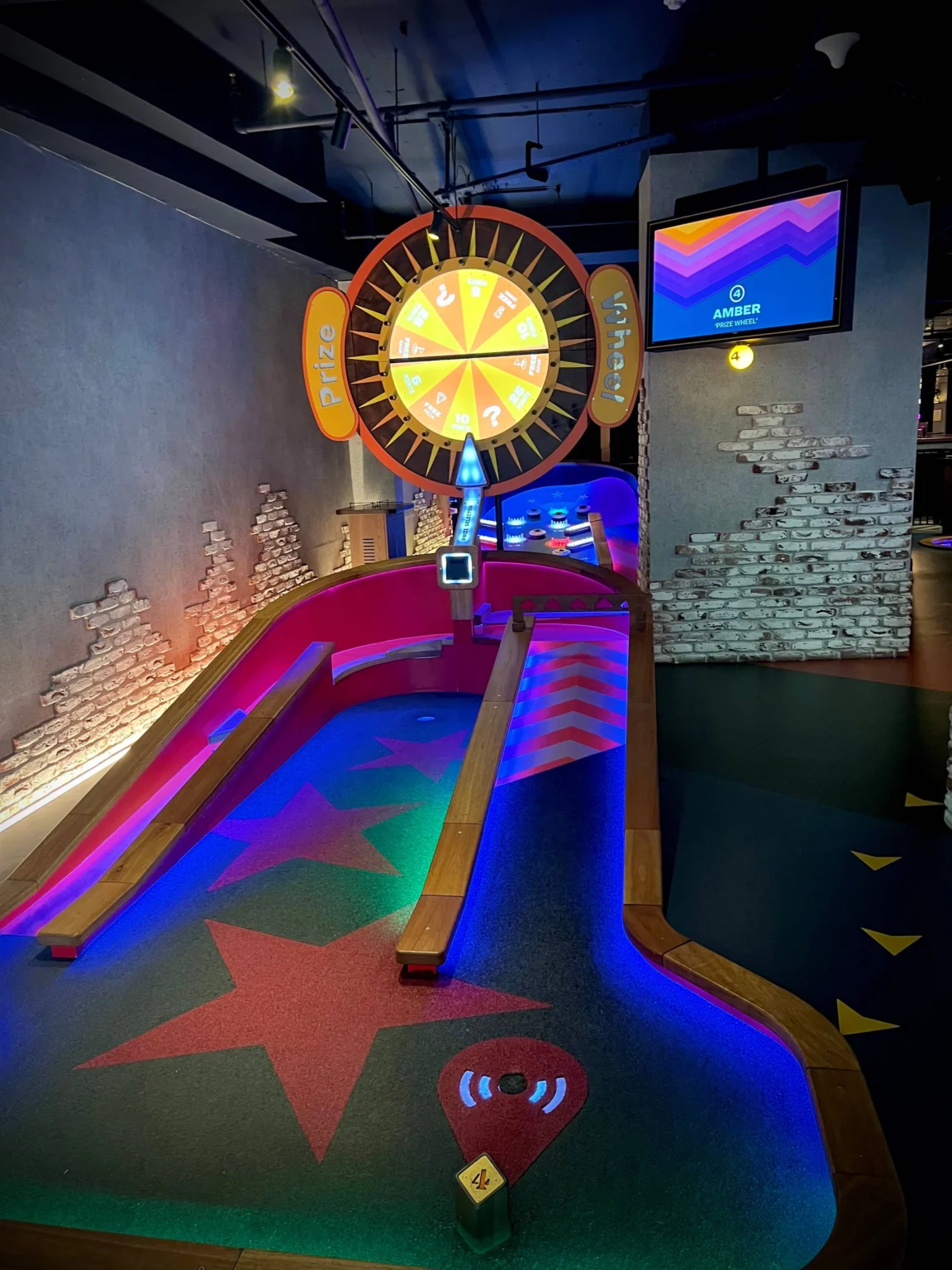 Prize wheel on Amber course